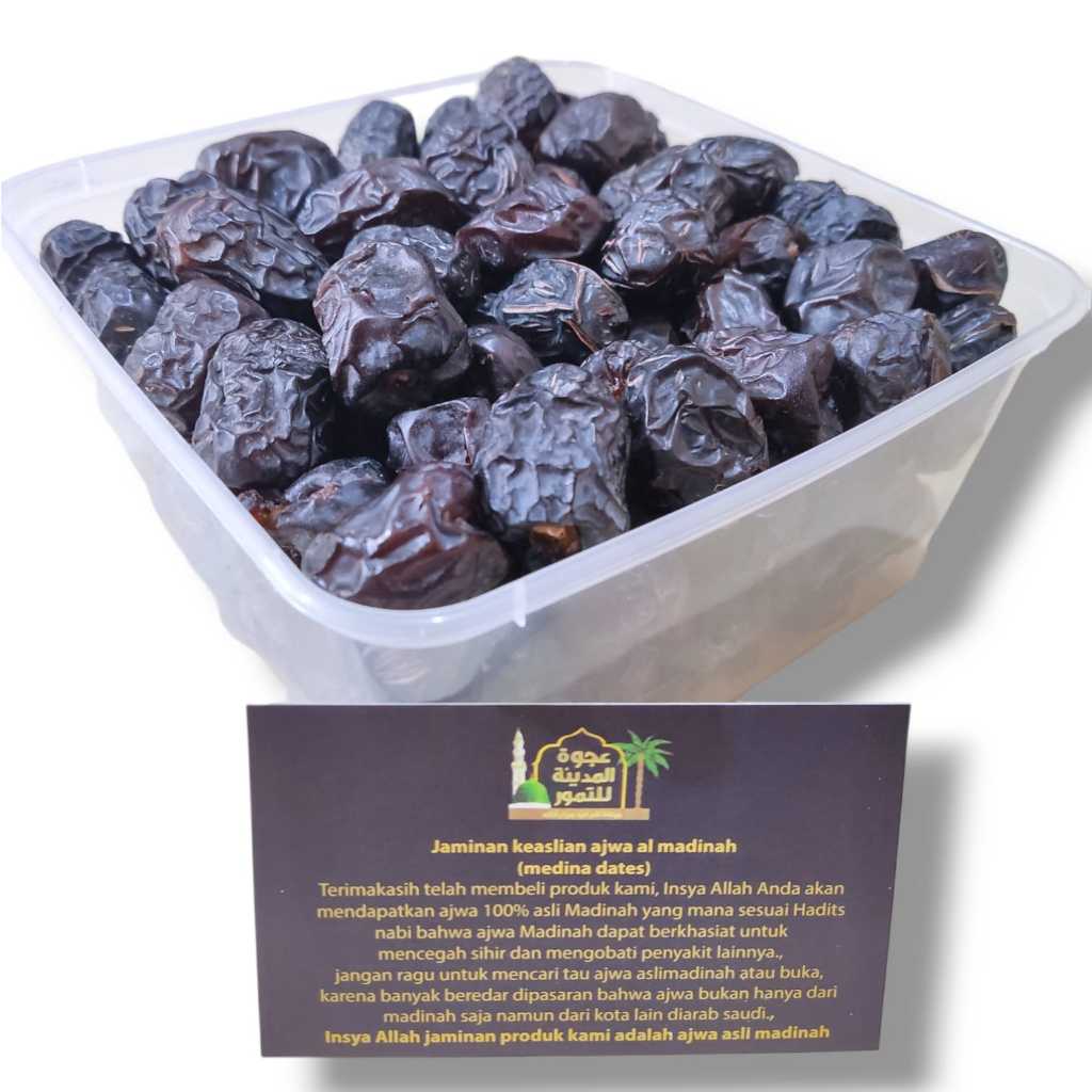 

Kurma Ajwa Al Madinah Premium JUMBO 1kg Kemasan Mika ORIGINAL