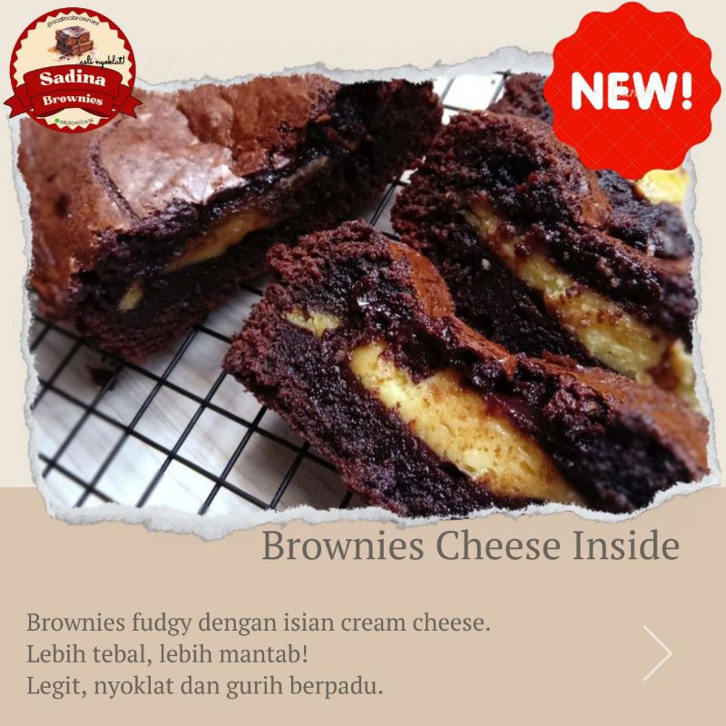 

Sadina Brownies Cheese Insert, Brownies Insert Keju, Brownies Keju Fudgy