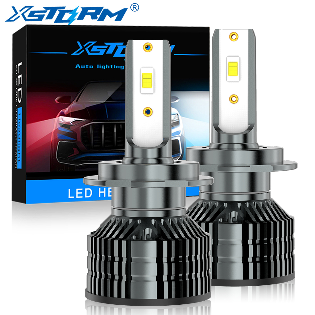 XSTORM 2PCS H11 H4 LED Car Headlight Light Depan Mobil LED H4 H7 H11 9005 80W 6000K 20000LM