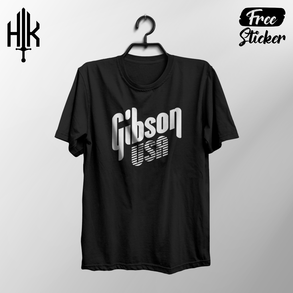 Kaos Gitar Gibson Usa Logo