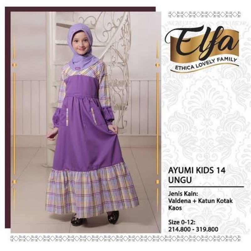 Gamis anak ayumi kids 14 ungu