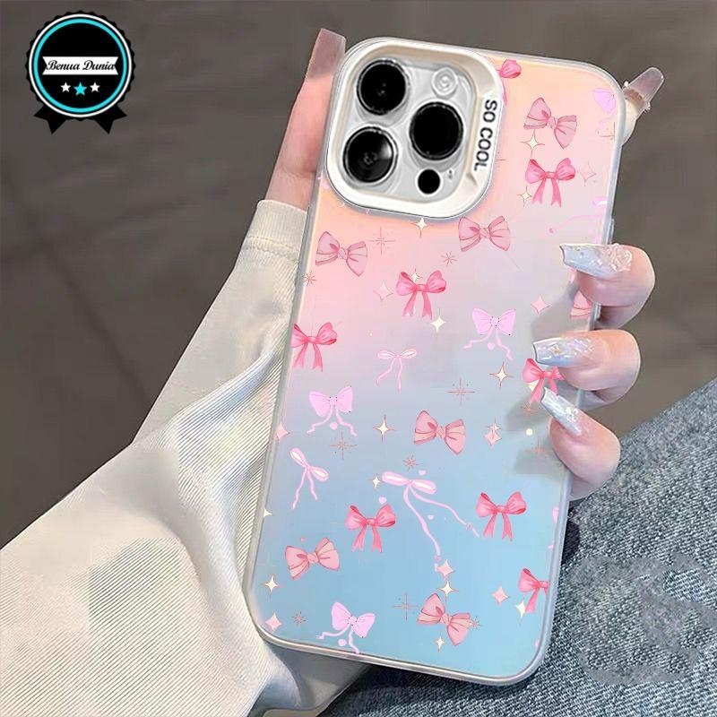 SS902 Hologram case Bowknot Coquete Pink Hardcase/Casing Hp For Samsung S25 S25+ S25 ULTRA A06 A16 A