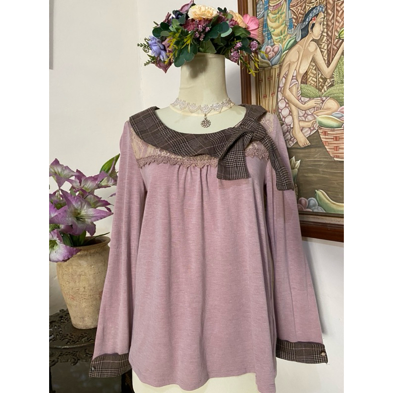 axes femme blouse dusty pink