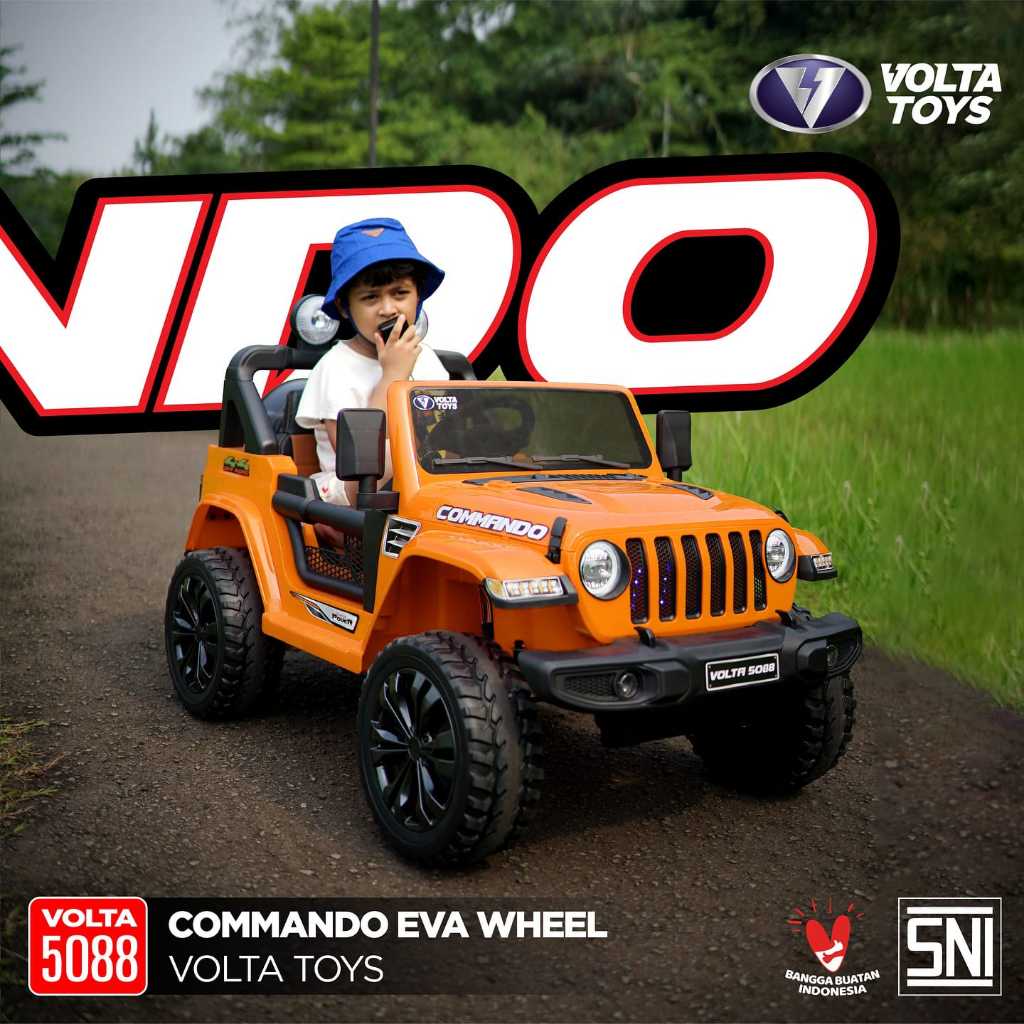 Mobil Aki Anak Jeep Offroad Shp Volta - 5088 Commando Ban Karet / Ban Eva 4 WD Ukuran Besar XL