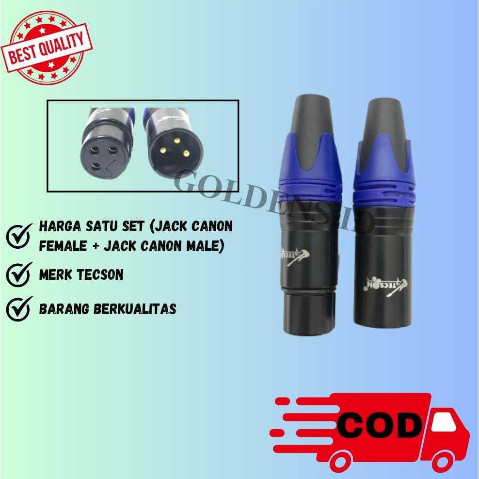 JACK CANON MALE - JACK CANON FEMALE SEPASANG PER 1 PASANG WARNA HITAM/ JACK CANON SEPASANG MERK TECS