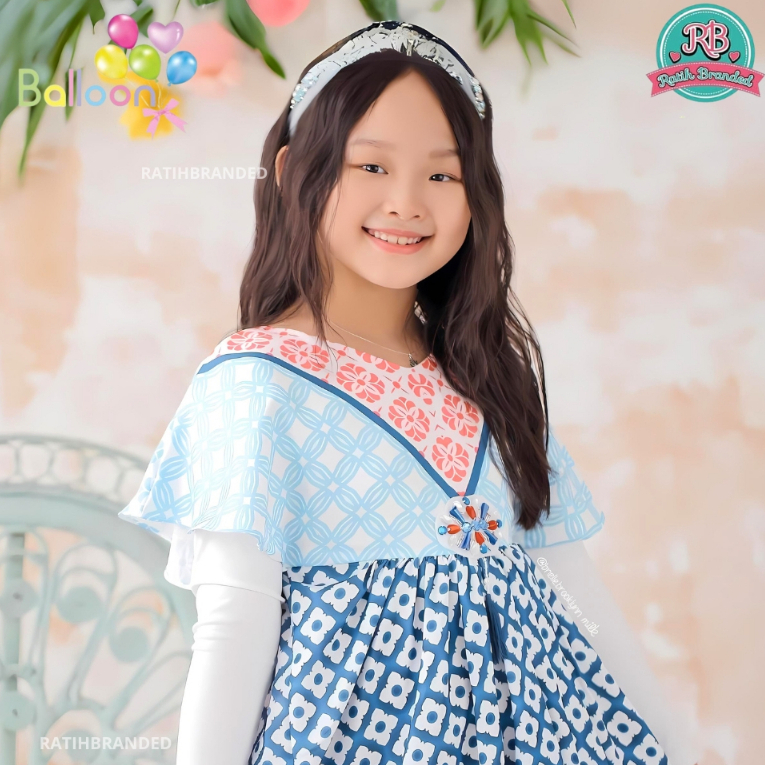 Dress Party Balloon baju muslim anak perempuan motif Monaco dress gamis model Terbaru Original SALE