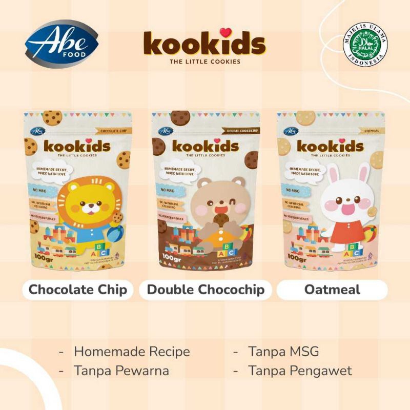 

Abe Food - Kookids The Little Cookies | Kukis Camilan/Cemilan Snack Anak Sehat