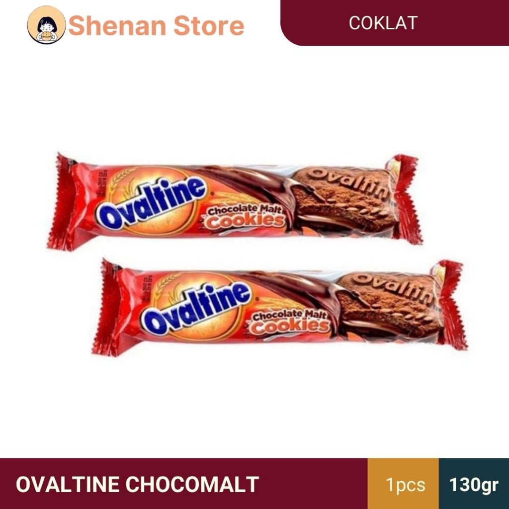 

Ovaltine Chocolate Malt biskuit coklat Cookies 130 gr Wafer cemilan