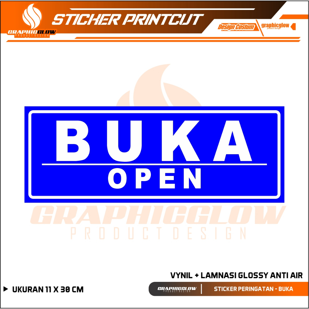 

STIKER BUKA TUTUP + LAMINASI GLOSSY TAHAN LAMA ANTI AIR