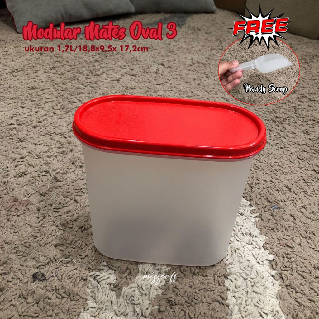 Toples Modular Mates Oval 3 Kapasitas 1,7L Tupperware Original