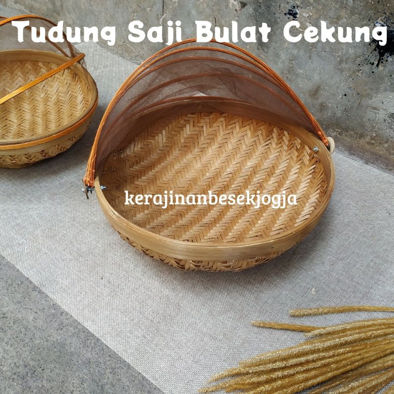 TUDUNG SAJI BULAT CEKUNG S 25CM | tudung saji bambu besek tudung saji tudung saji murah tudung makan