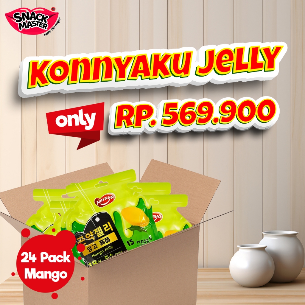 

[PAKET USAHA PERDUS] JELLY KONNYAKU NARAYA | (1 DUS isi 24pack 360pcs) Jelly Mango Blueberry Lychee Assorted