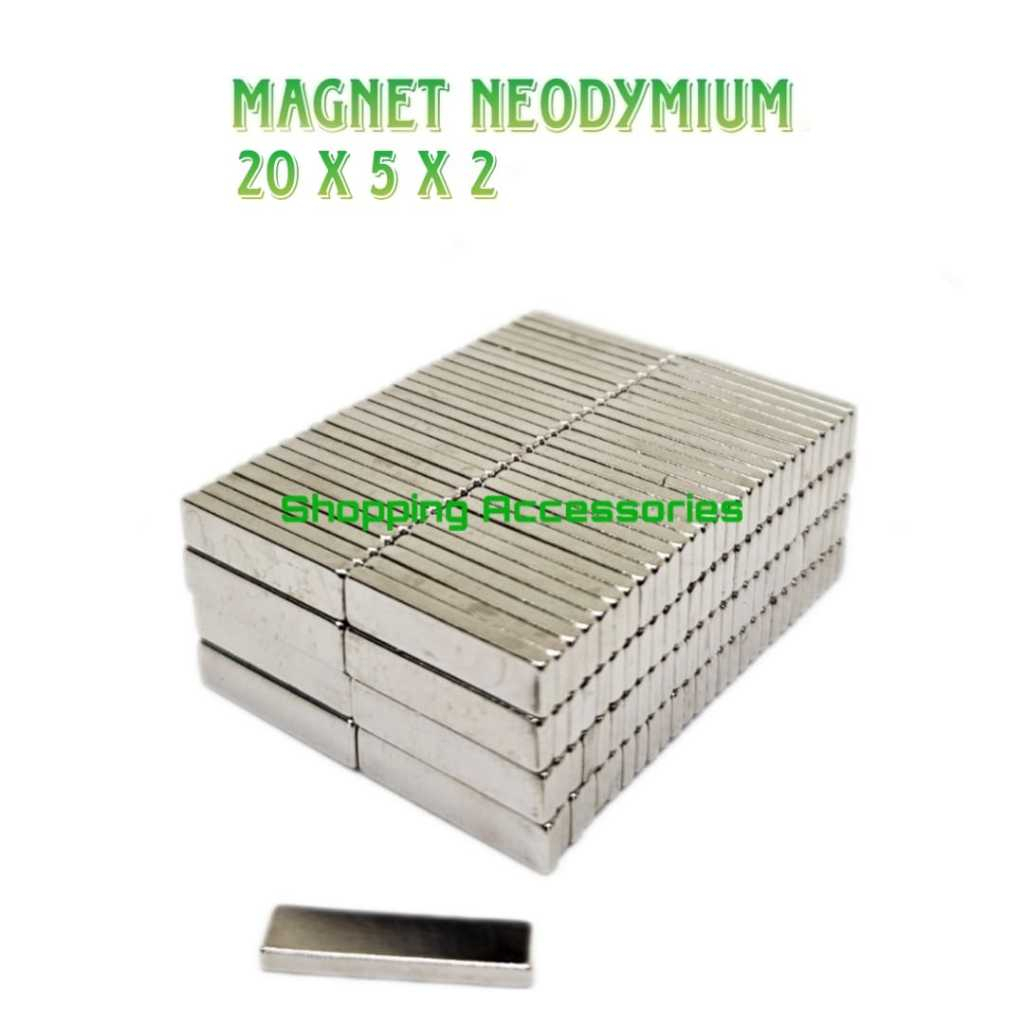 Magnet Neodymium Kotak Ukuran 20x5x2mm Strong Magnet -1pcs