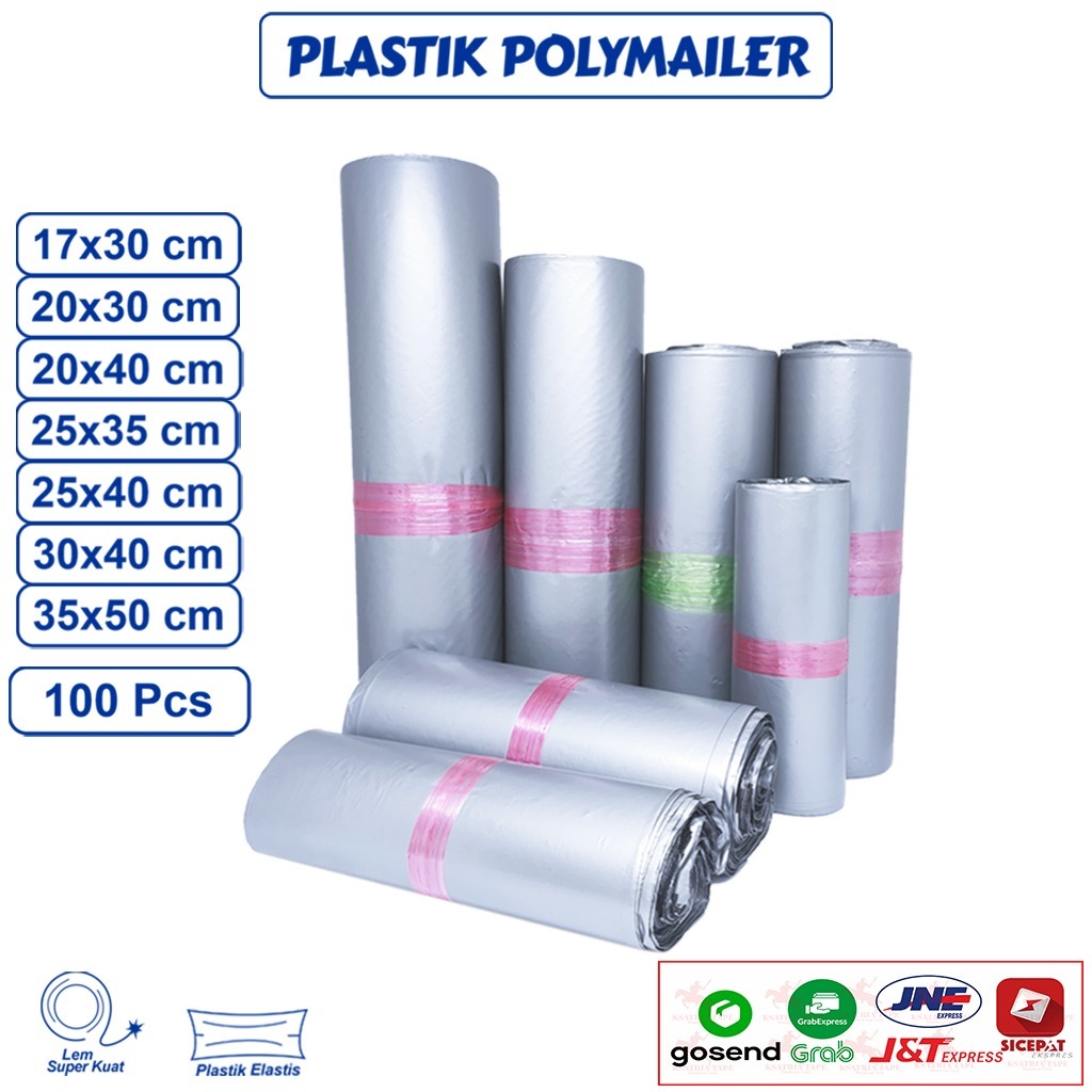 

PLASTIK POLYMAILER SILVER (ROLL) Isi 100 Lembar Ksatria Tape AMPLOP PLASTIK PACKING OLSHOP