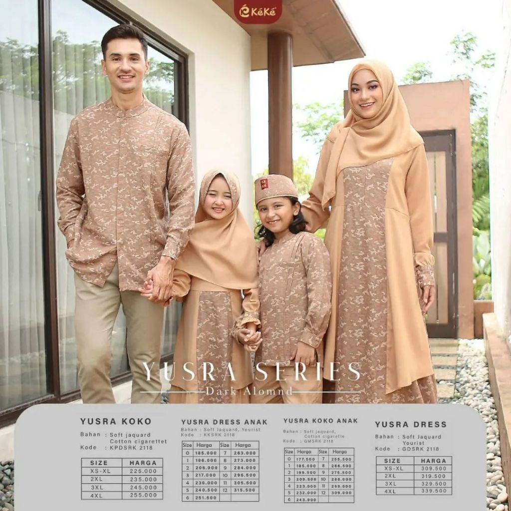 New Arrival Sarimbit Keluarga Keke Yusra 2118 Dark Almond