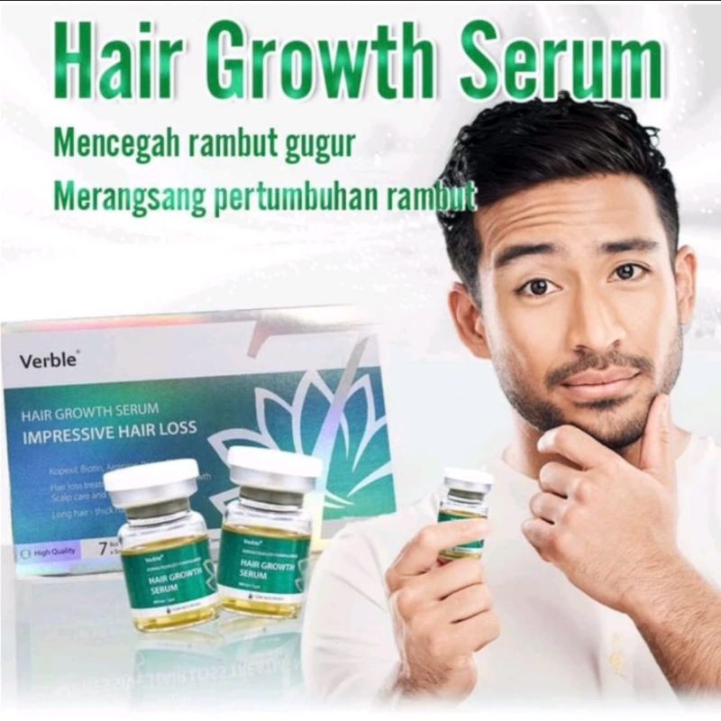 VERBLE SERUM PENUMBUH RAMBUT VERBLE HAIR GROWTH 1 Box isi 7Botol
