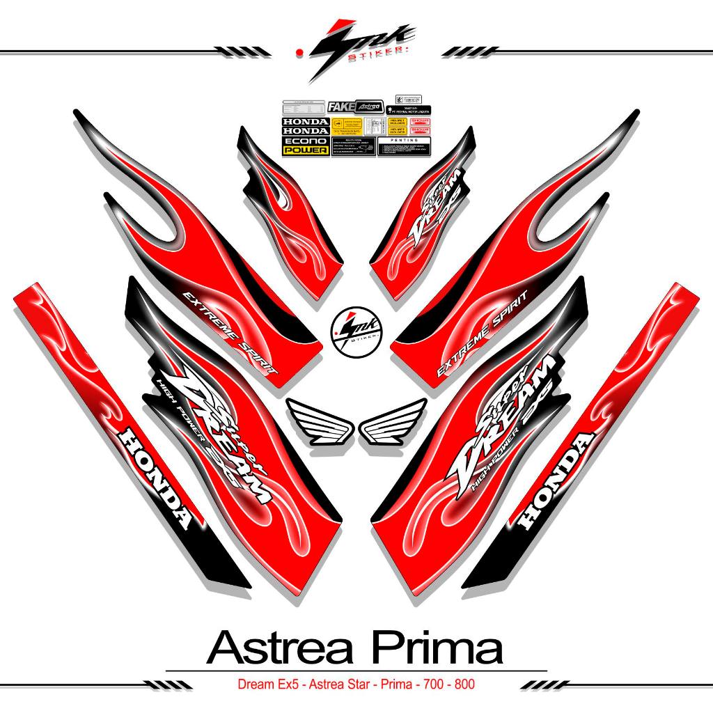STRIPING HONDA ASTREA MOTIF STAR PRIMA DREAM EX5 TRIBAL FIRE MOTIF 2 / DREAM EX5 / HONDA EX5 / STICK