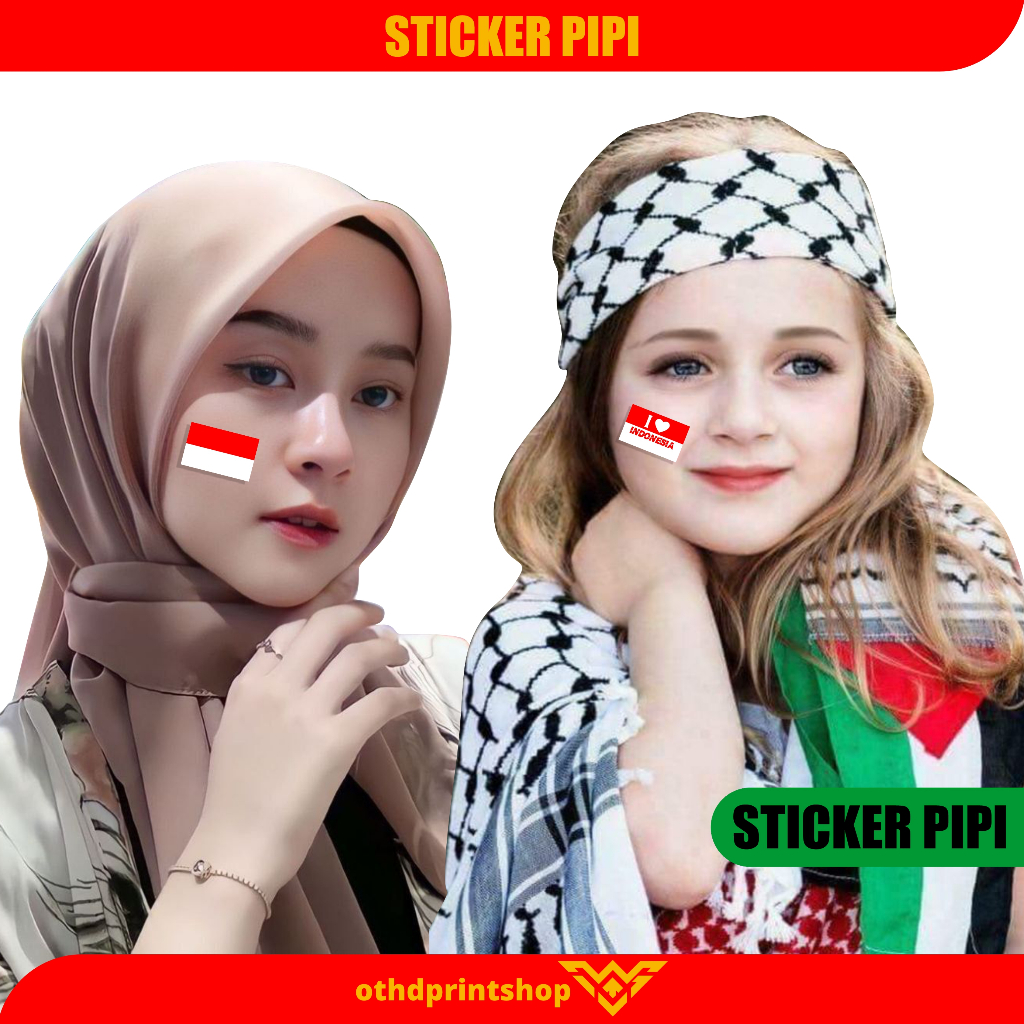 

Stiker Kemerdekaan Stiker Agustusan Stiker Pipi Bendera Indonesia 100 pcs