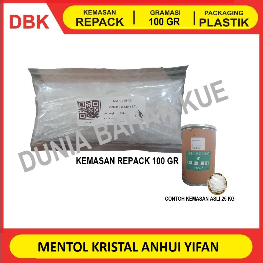 

MENTHOL CRYSTAL MENTOL KRISTAL ANHUI YIFAN - REPACK 100 GR