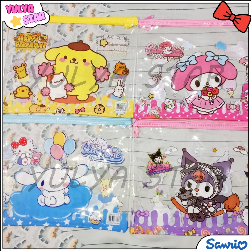 

Sanrio Zipper pouch / Map resleting A4 Sanrio / Multifunctional Acrylic pouch