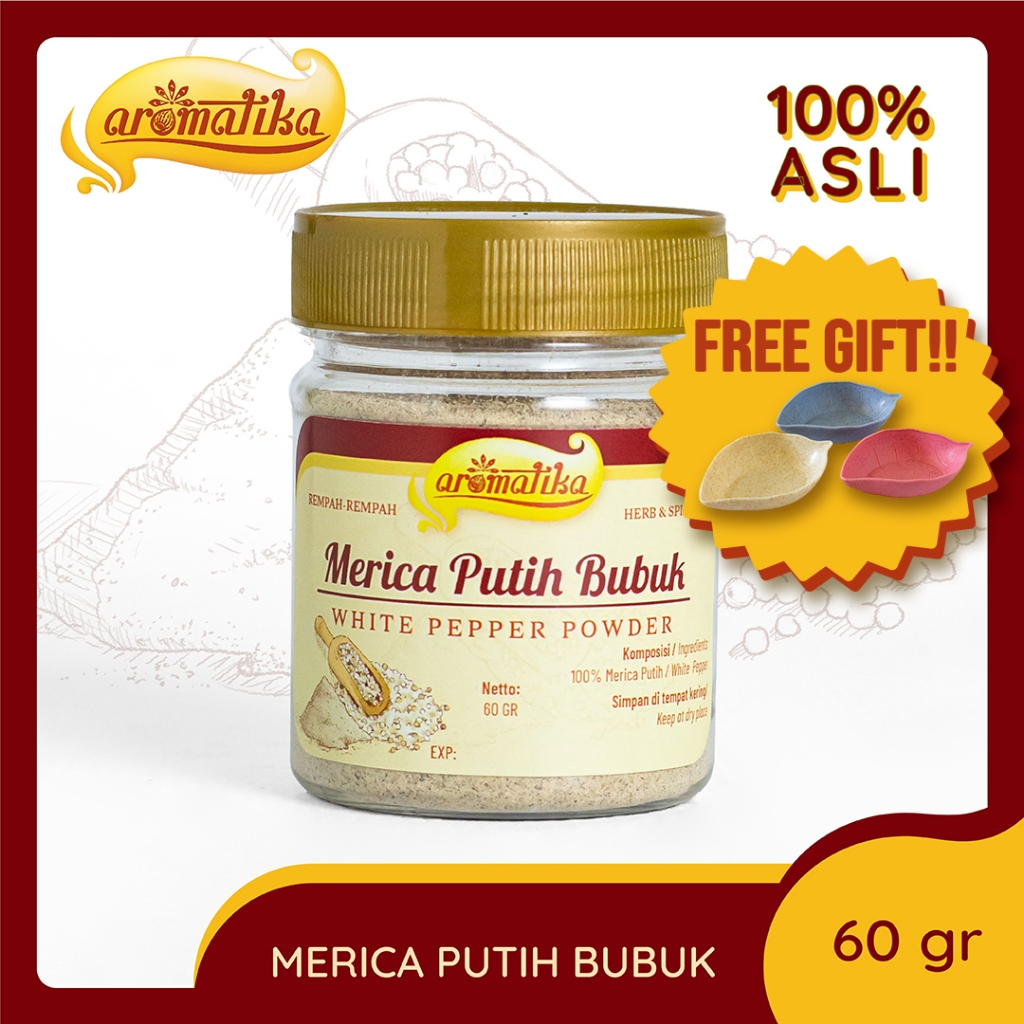

[Gratis Tempat Sambal Cantik] Merica Putih Bubuk Aromatika (100% asli): Bubuk Merica Putih Gurih dan Menyegarkan untuk aneka Masakan Nikmat dan Menyehatkan
