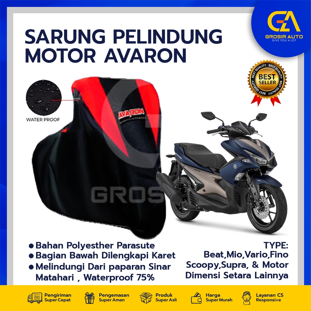 Sarung Motor AVARON AEROX Penutup Pelindung Body Cover Motor Warna Anti Air Merk Avaron