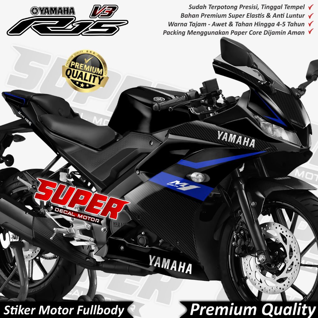 Stiker Decal Motor Yamaha R15 V3 Full Body Variasi Livery M1