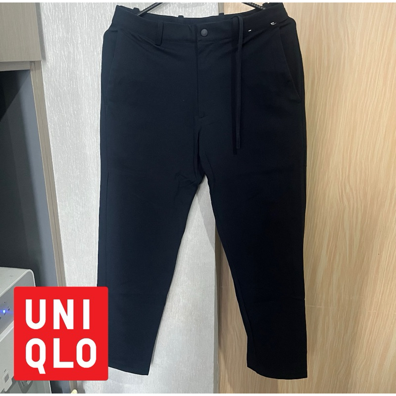 Celana Panjang Ankle Pants Uniqlo Navy Bahan Airsm Second Bekas