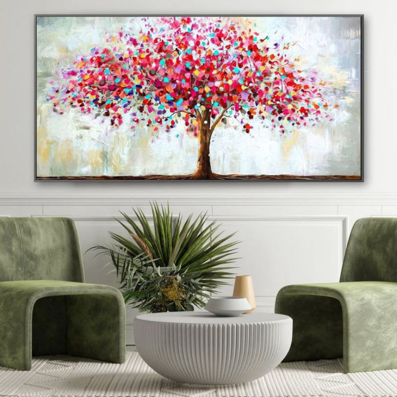 Lukisan dinding pohon minimalis modern