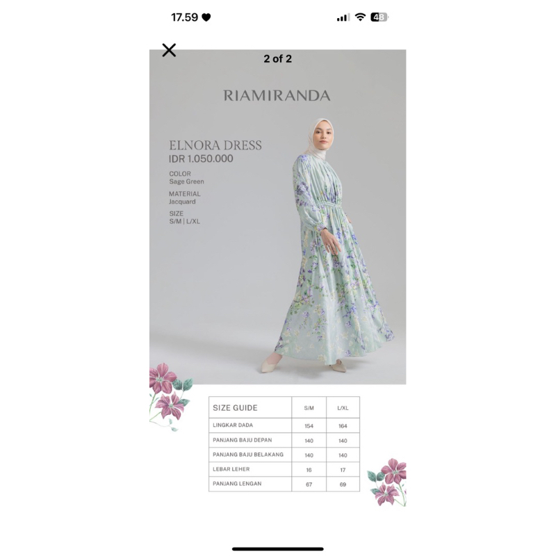 elnora dress L/XL by ria miranda