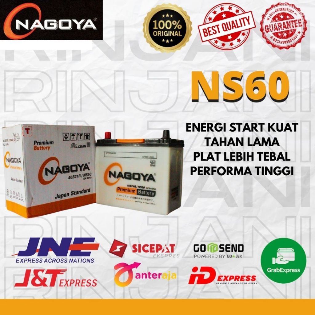 AKI MOBIL 45 AMPER NAGOYA NS60 DRYCHARGE KATANA // KARIMUN // AVANZA // GRANDMAX // STARLET // FEROZ