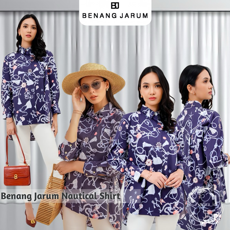 New Benang jarum x Buttonscarves Nautical shirt navy