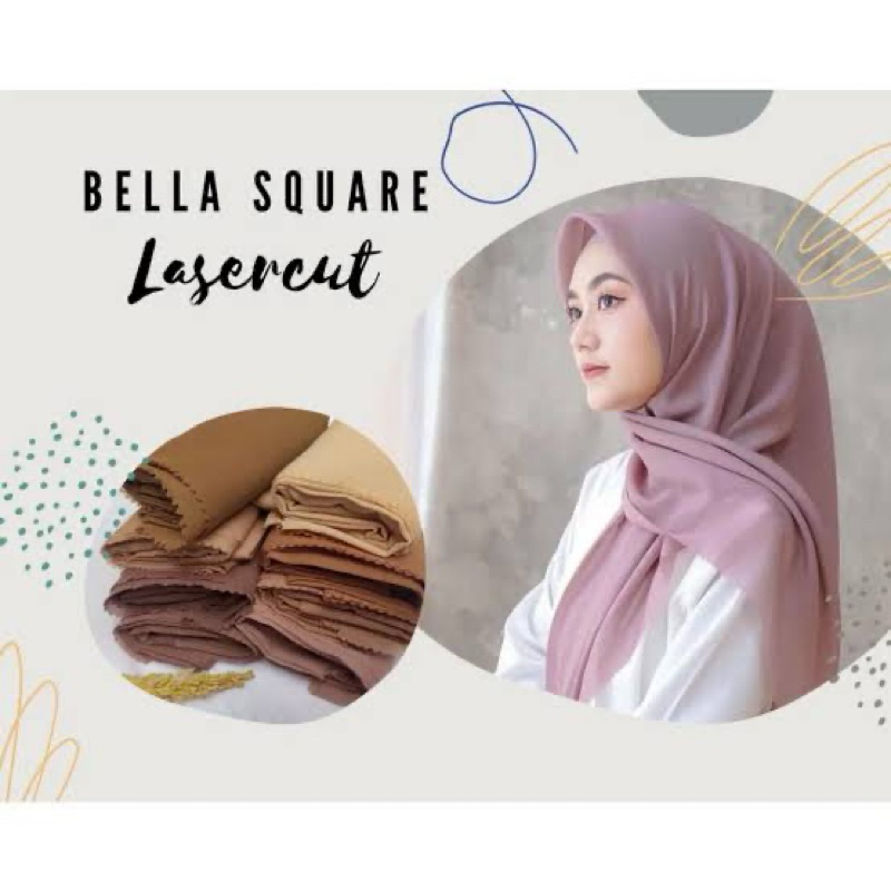 Hijab Bella square premium lasercut | Bella square LC