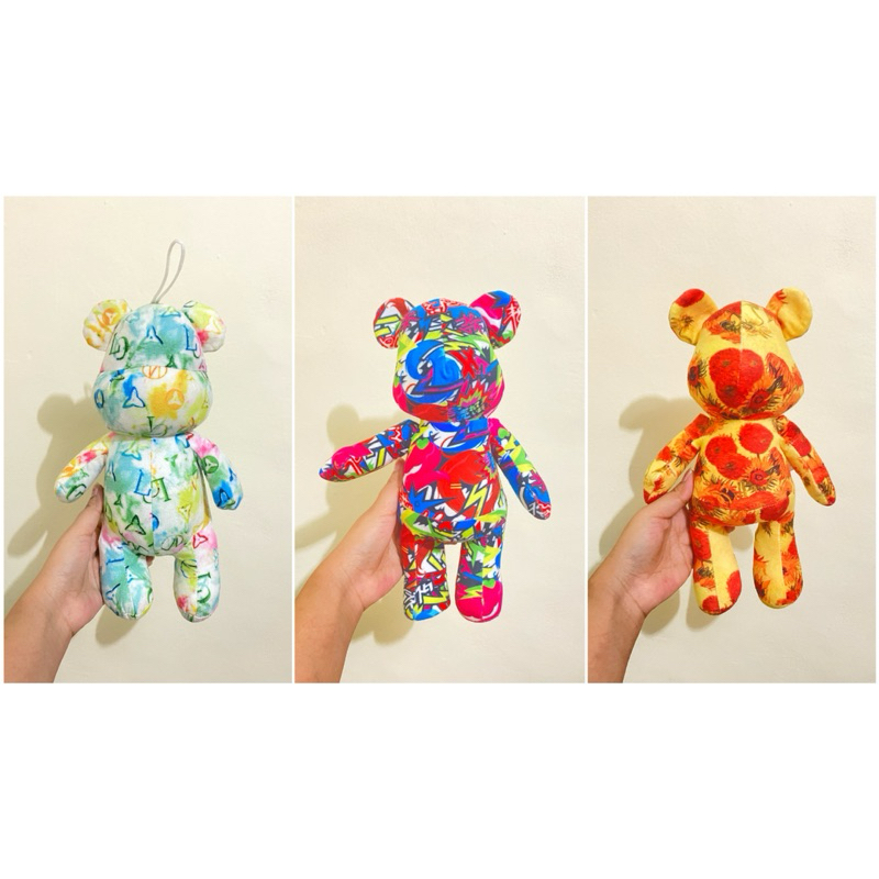 Boneka Karakter Bear Motif size 30cm / Boneka Bearbrick / Boneka Bear Motif Warna / Boneka Bearbrick