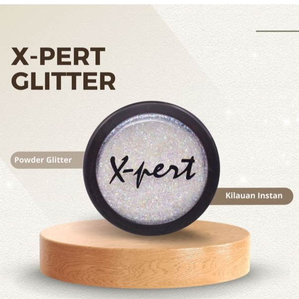 X-pert gliter Powder white/wajah/bibir/badan/mata