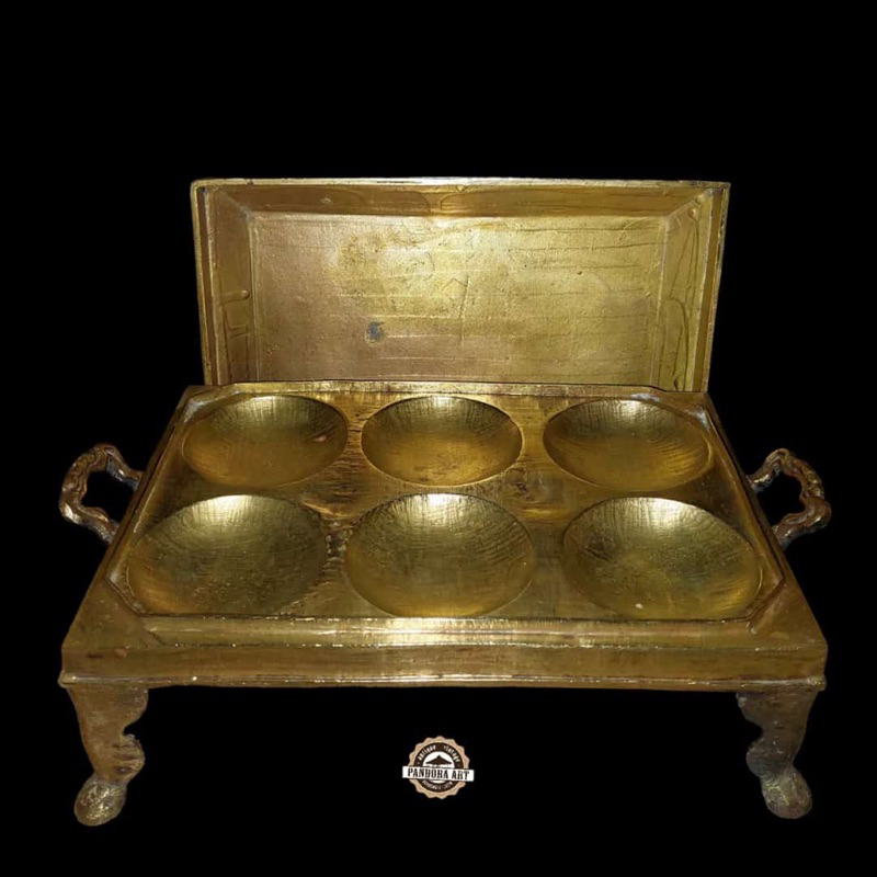 Cetakan kue apem lubang 6 kuningan lawas