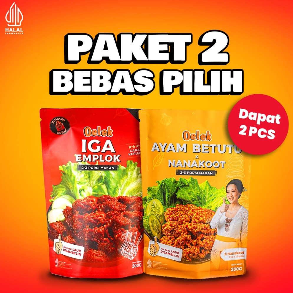 

Termurah Oelek Paket 2 Bebas Pilih Iga Emplok Cakalang Balado Cumi Cabe Ijo Ayam Kecombrang Lauk Siap Saji