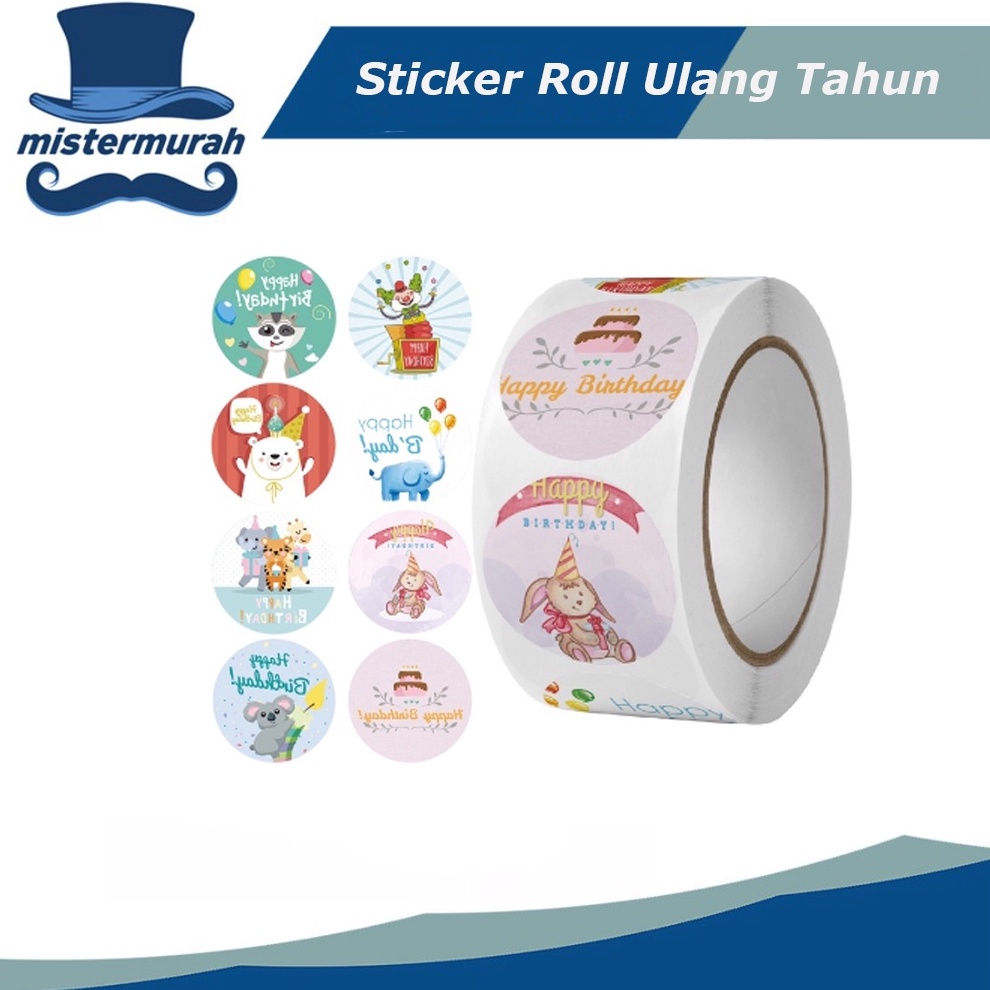 

SPESIAL Stiker Roll Ulang Tahun Anak Stiker Happy Birthday Stiker Label Isi 5 pcs