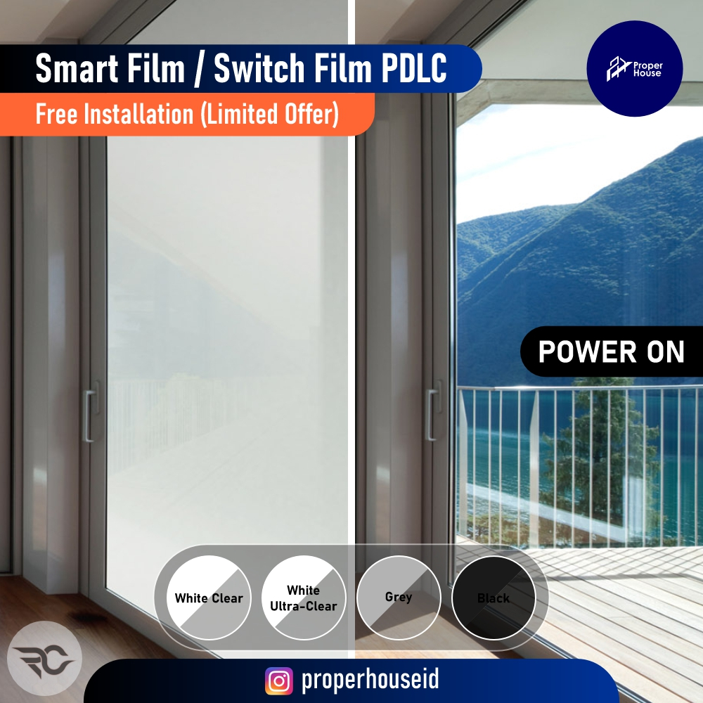 Smart Film PDLC Electric / Electronic Switch Glass / Kaca Pintar Ajaib
