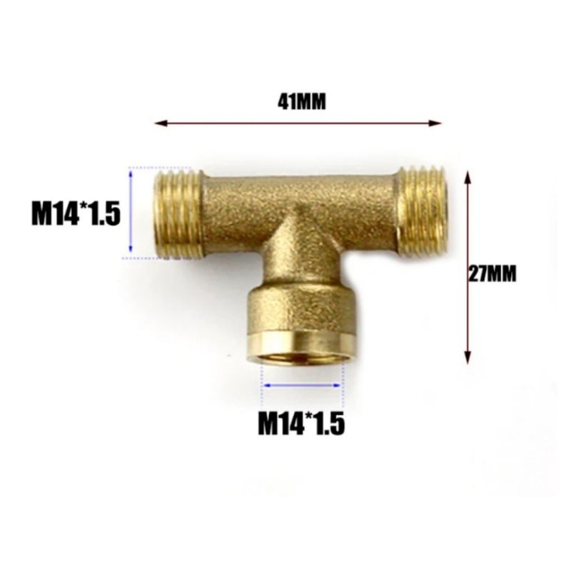 SAMBUNGAN T KE SELANG 5/16 POWER SPRAYER DAN KOMPRESOR STEAM