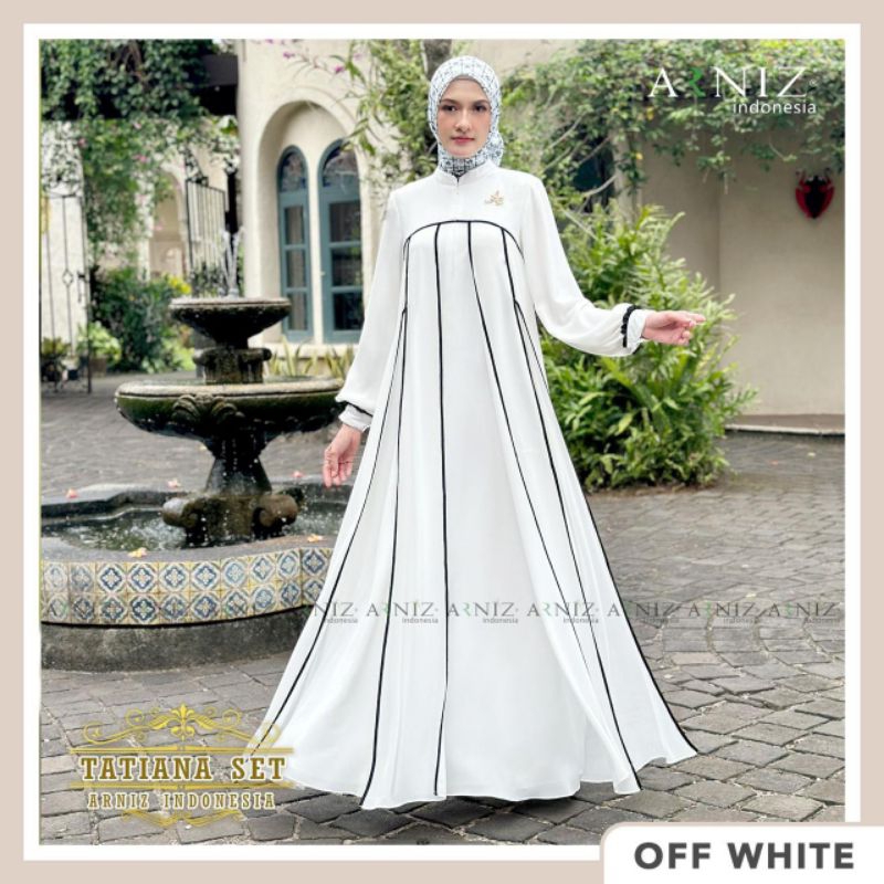 Tatiana Set ( Dress & Segi 4 ) By Arniz  Khusus Hitam & Putih  READY SIAP KIRIM