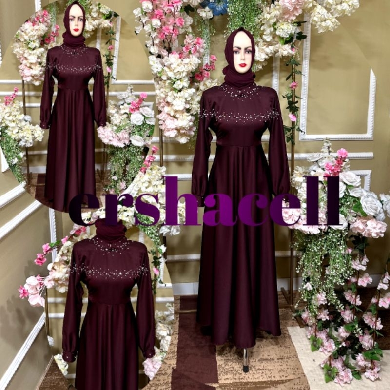 gaun pesta bahan maxmara silk gaun terbaru gaun inara