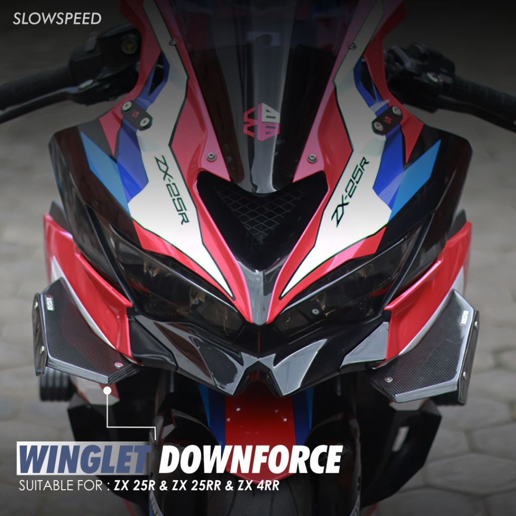 Winglet Downforce ZX25R ZX25RR Carbon Asli Carbon Twill x Forged