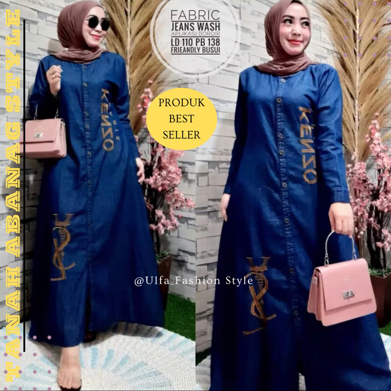 gamis jeans jumbo / gamis jeans / gamis / gamis lepis terbaru / gamis jeans terbaru / gamis jeans pr