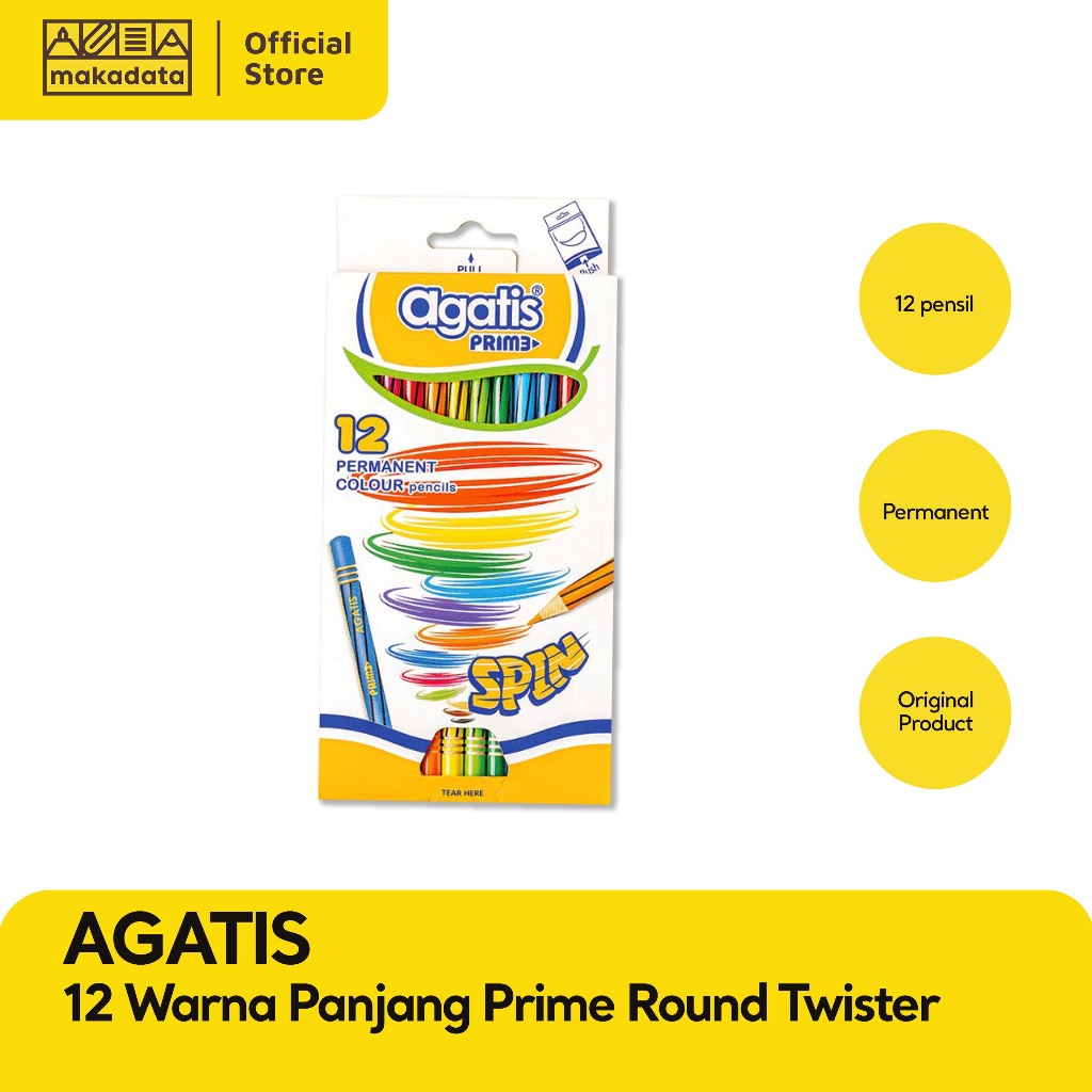 

COLOUR PENCIL / PENSIL WARNA AGATIS PRIME 12 WARNA PANJANG PRIME ROUND TWISTER MURAH