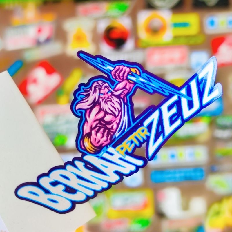 stiker motor ( promo) BERKAH PETIR ZEUZ GLOSSY