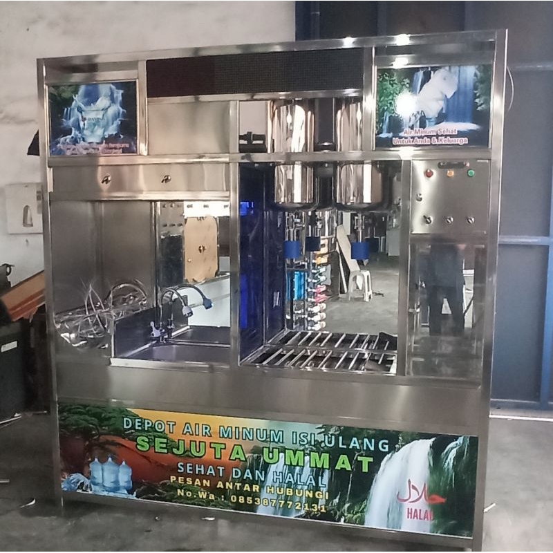 Depot Air Minum Damisiu 2Pengisian Mineral Stainless Model terbaru Elegan Kokoh dan Awet