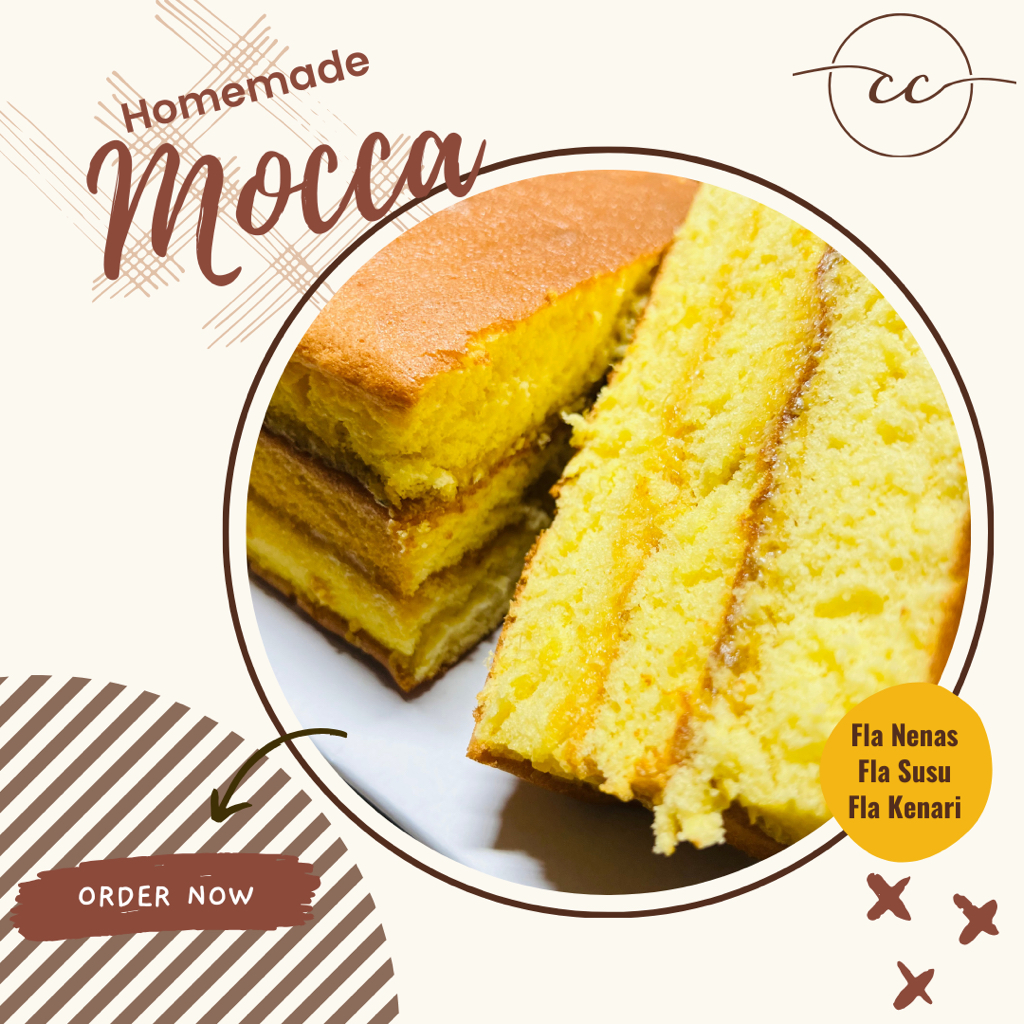 Mocca cake Fla Nenas, Kenari, dan Susu