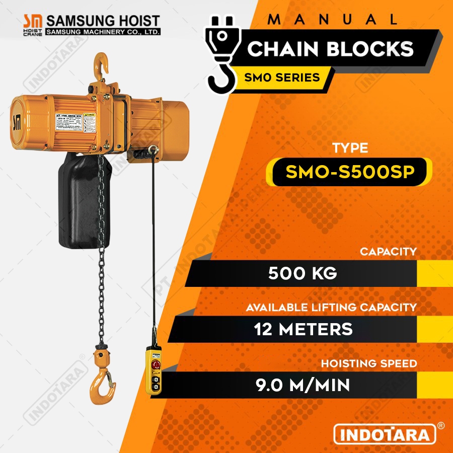 Electric Chain Hoist Samsung SMO Series 1 Phase SMO-S500SP