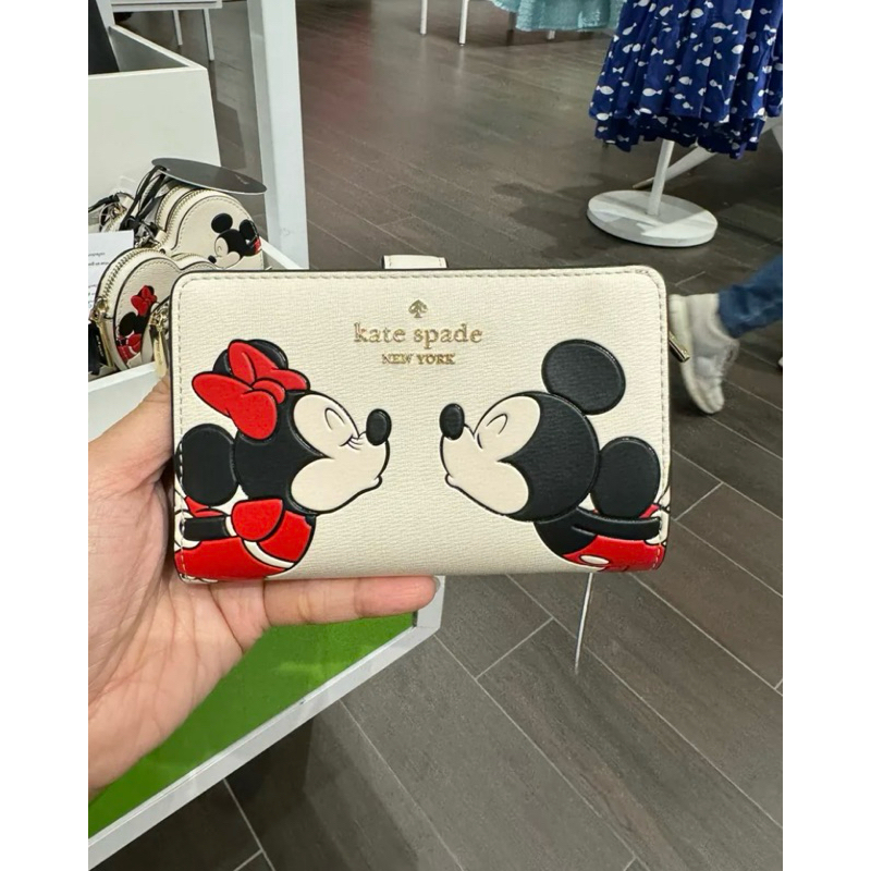 KATE SPADE KS DISNEY MINNIE MOUSE MEDIUM COMPACT BIFOLD WALLET KG656